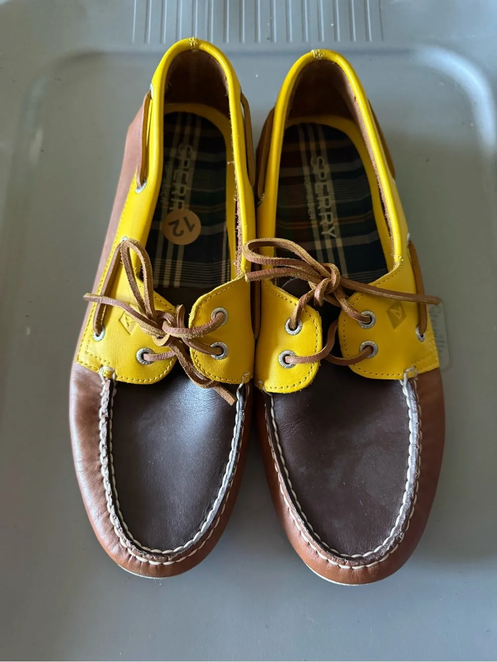 Sperry Two-Tone Yellow and Brown Men's Boat Shoes